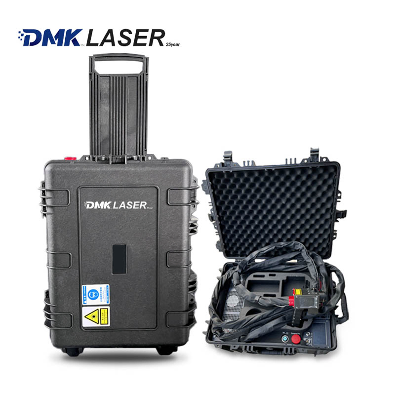 DMK 500W Suitcase Air-Cooling Pulse Fiber Laser Cleaner Portable Rust Removal Cleaning Equipment for Wood Stone Surface