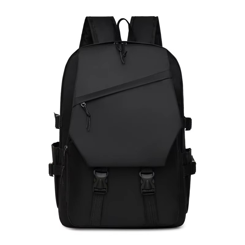 Stylish Black Backpack with Multiple Pockets for Daily and Travel Use