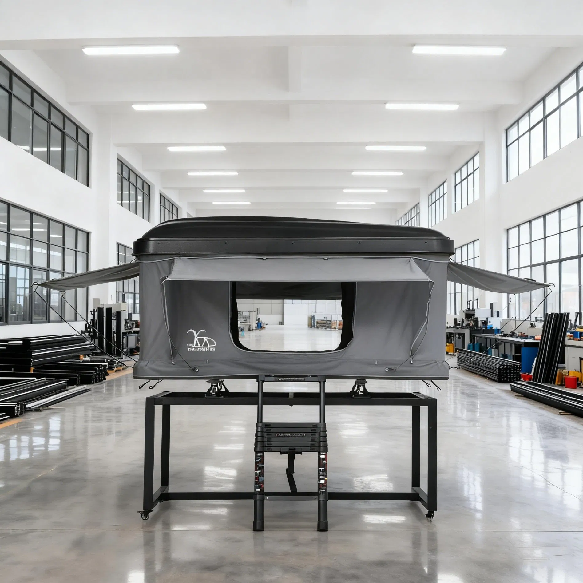 Tenda da tetto per veicoli SUV con guscio rigido in alluminio, apribile a pop-up per campeggio
