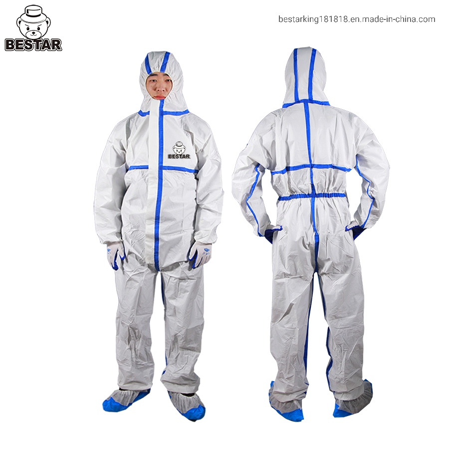 Disposable Cat III Type 4b/5b/6b Microporous Film Coverall with Tape Seam