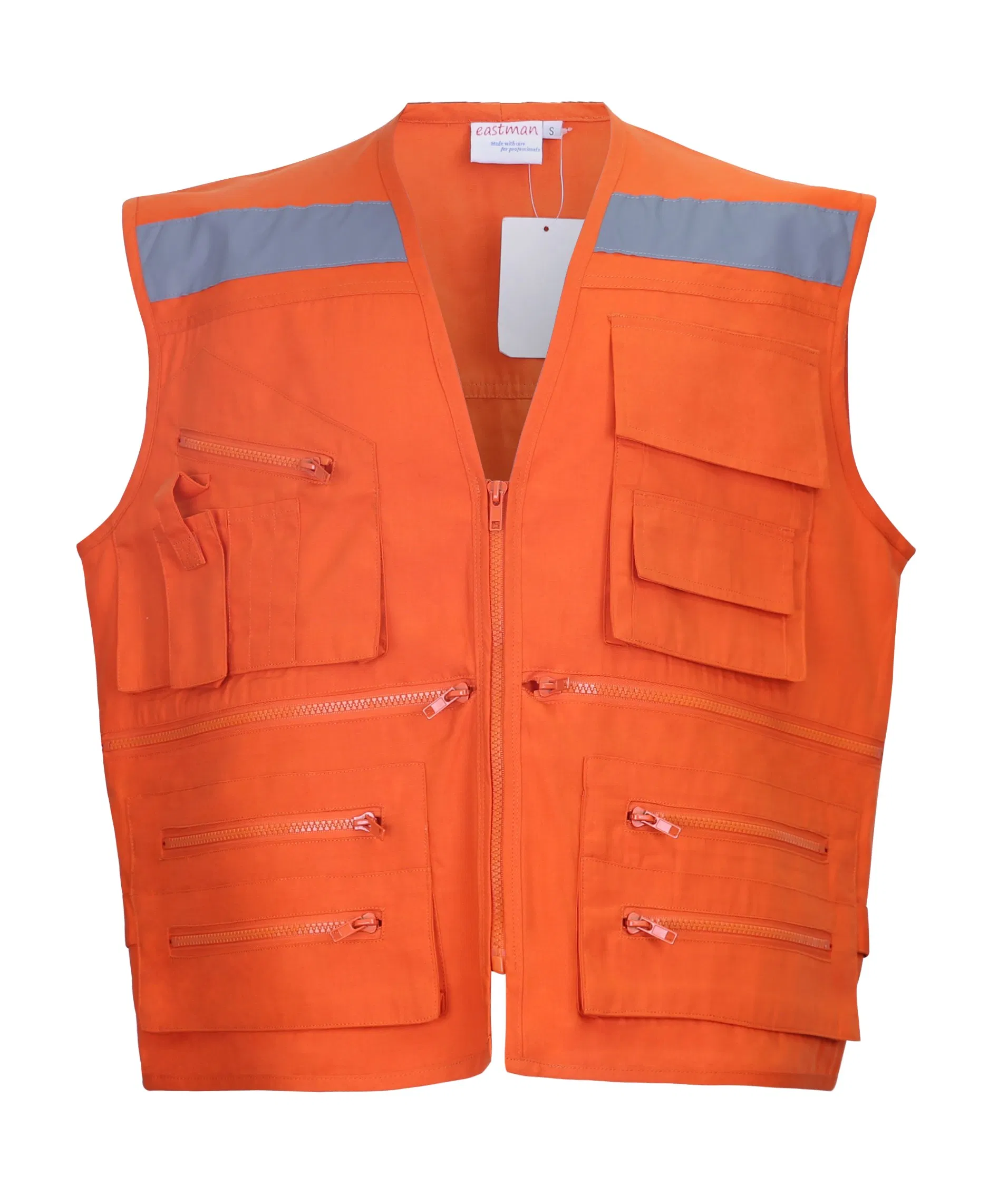 Reflective Construction Site Work Vest Security Duty Safety Clothing Customizable Printed Workwear