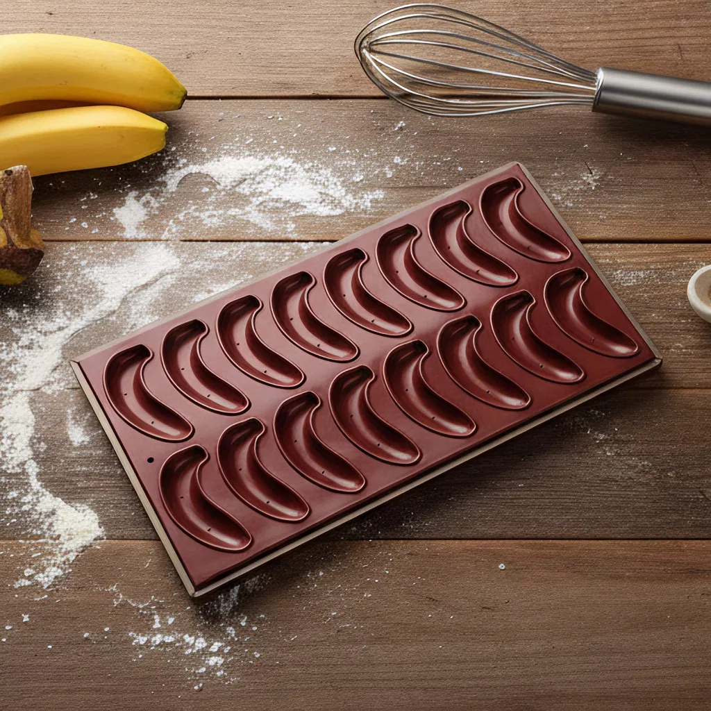 Nonstick 18-Cavity Banana-Shaped Cake Bread Pan Sheet Bakery Tray Bakeware