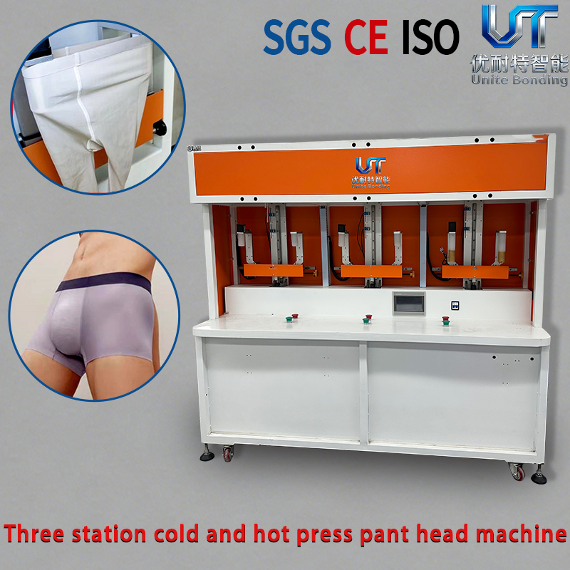Three-Station Hot and Cold Pressing Machine for Seamless Men's Underwear Waistband Pressing