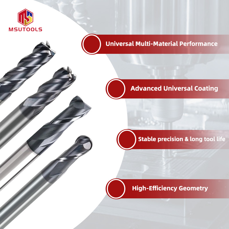 Tungsten Milling Cutter D1-D16 HRC45 HRC55 HRC60 HRC65 Universal Carbide End Mill for General Machining