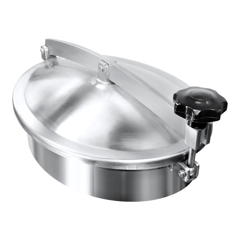 Sanitary SS316L Oval Non Pressure Man Hole Cover with Plastic Handwheel