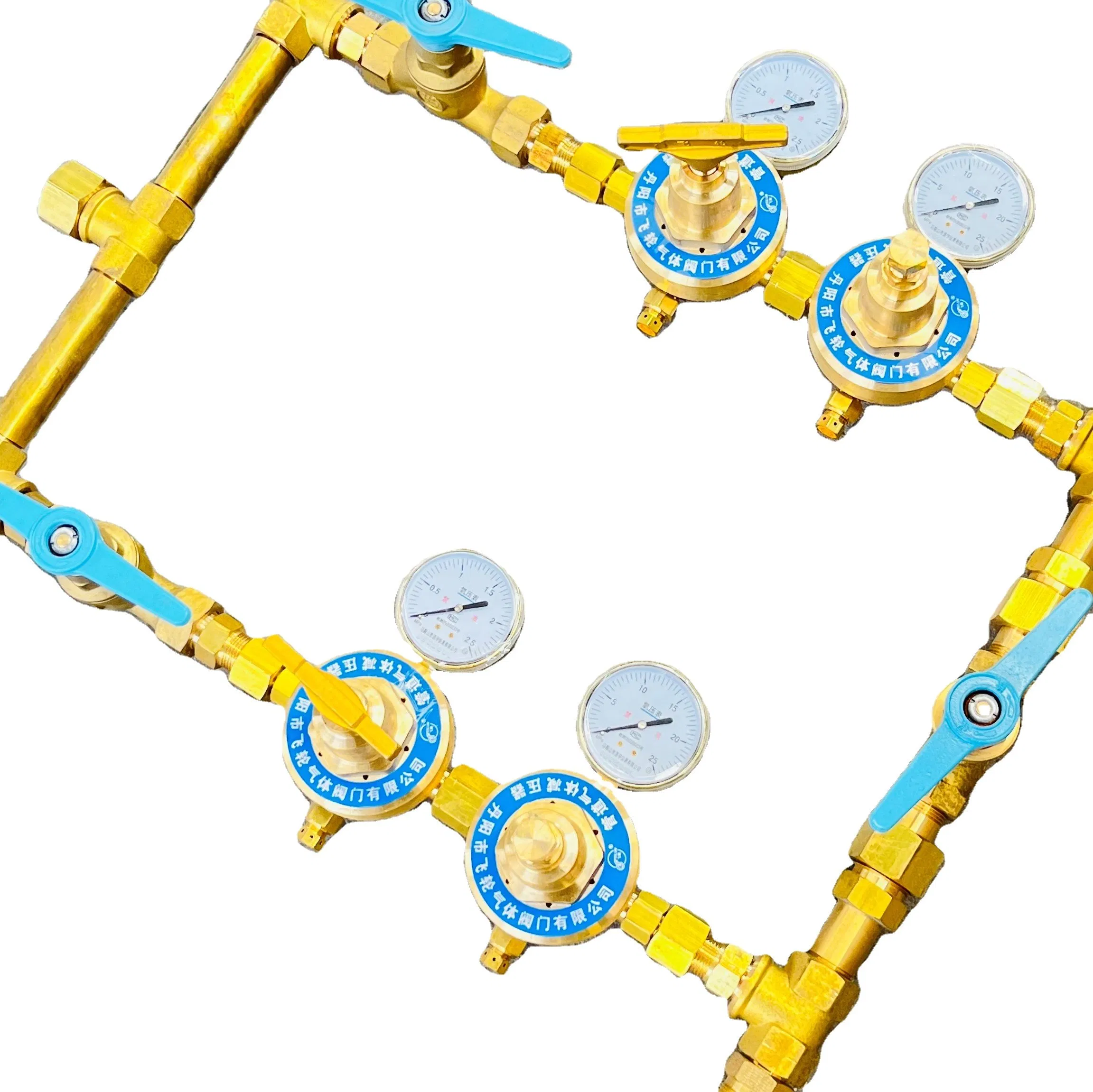 Brass Tube CO2 Acetylene Propane Oxygen Manifold with Regulator for Cylinders