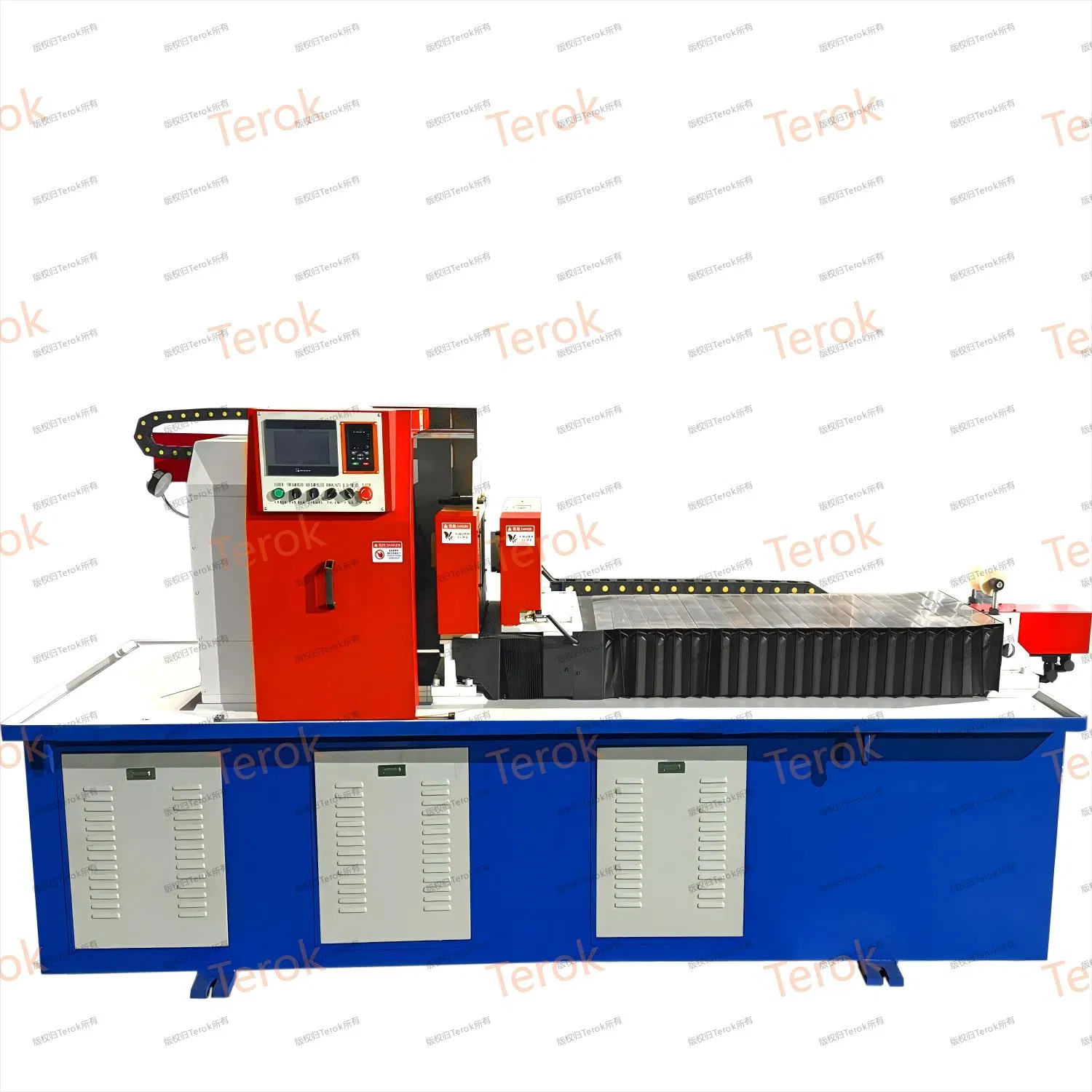 Macchina automatica per il taglio di tubi ad alta efficienza con alimentazione utensile a servo specifica ISO 220 per la produzione di rulli per trasportatori a nastro