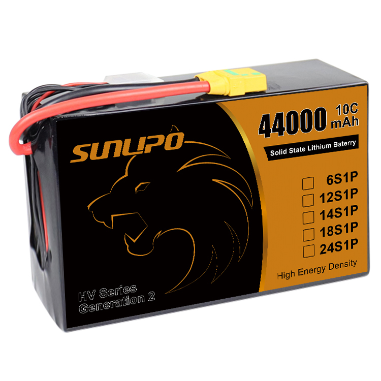 Sunlipo 44000mAh 6s 12s 18s 24s 47.4V 274wh Solid State Lipo Battery for Agricultural UAV