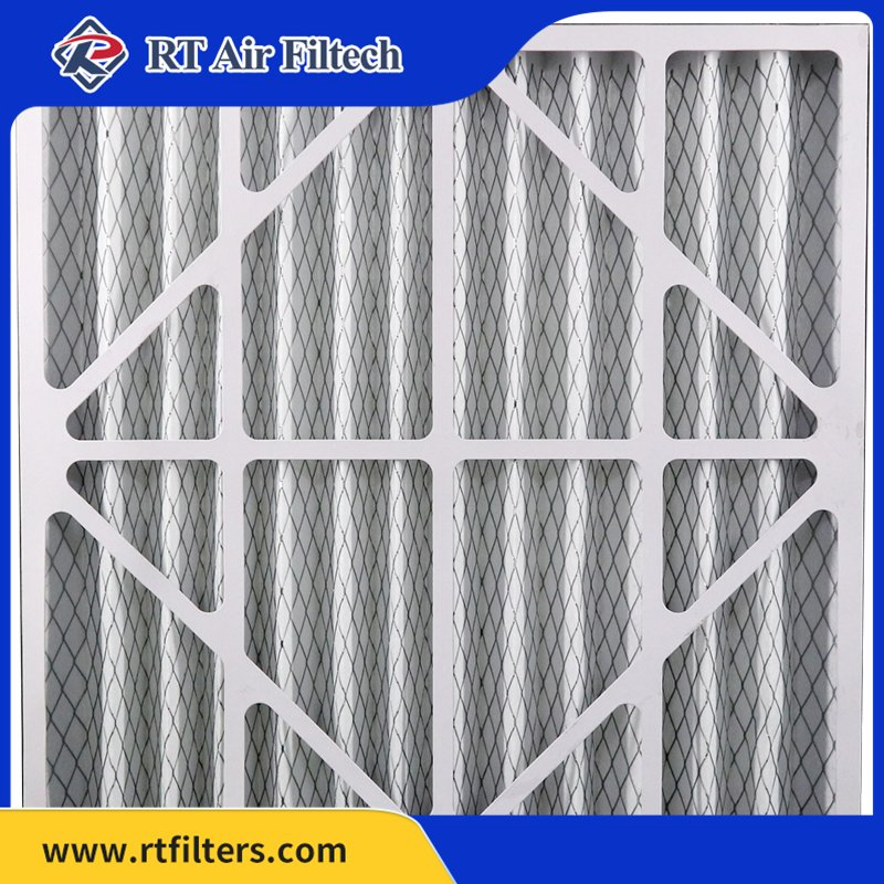 Foldaway Paper Frame Synthetic Fiber AC System Pleated Pre Filter Furnace Filter with Cardboard