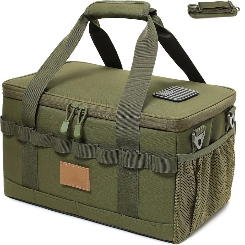 Borsa da campeggio e picnic portatile pieghevole da 18L con scomparti per esterni