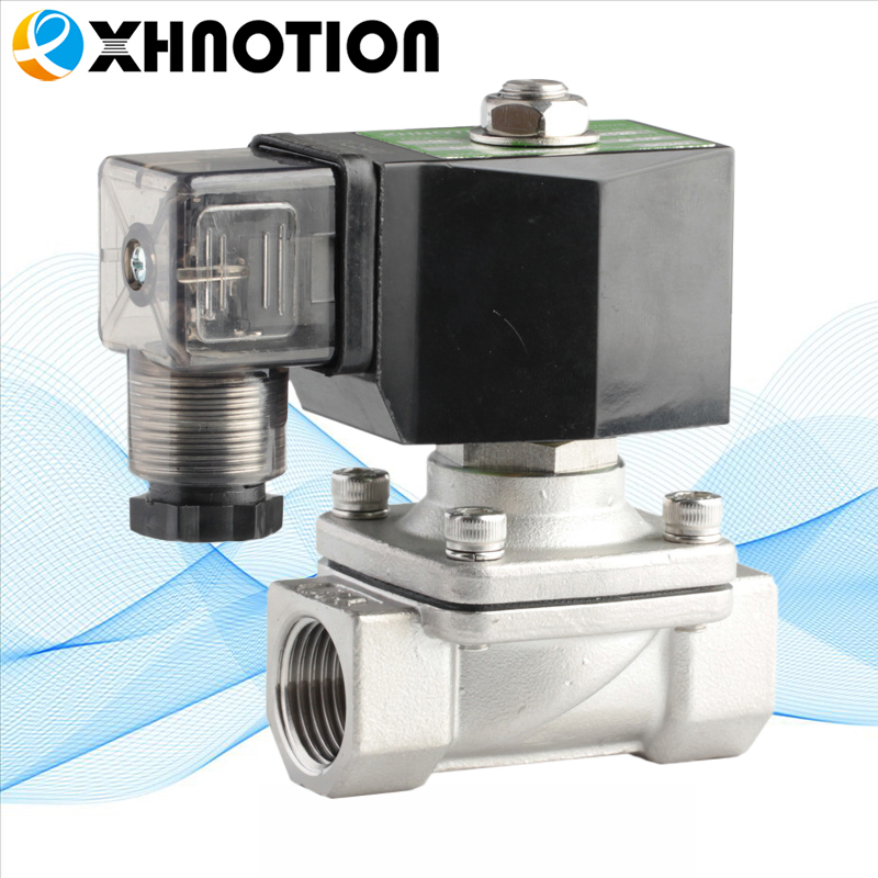 Xhnotion Pneumatic 2N Series 2N150-15B 2 Way Stainless Steel G1/2'' Thread Normally Closed Solenoid Valve