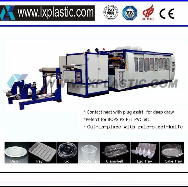 Plastic Water Coffee Milk Cups Food Container Bowl Flower Pot Thermoforming Machine for PP PS Pet PLA Material