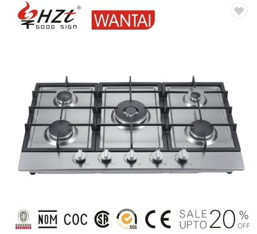 Model 5 Sabaf Burner Built-in Durable Gas Hob Cooker Gas Stove, Gas Kitchen Appliance