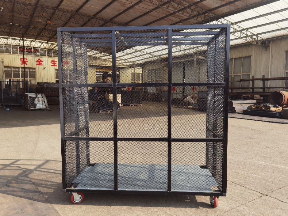 Custom Metal Fabrication Warehouse Logistics Cart Supermarket Roll Cage Hand Trolley