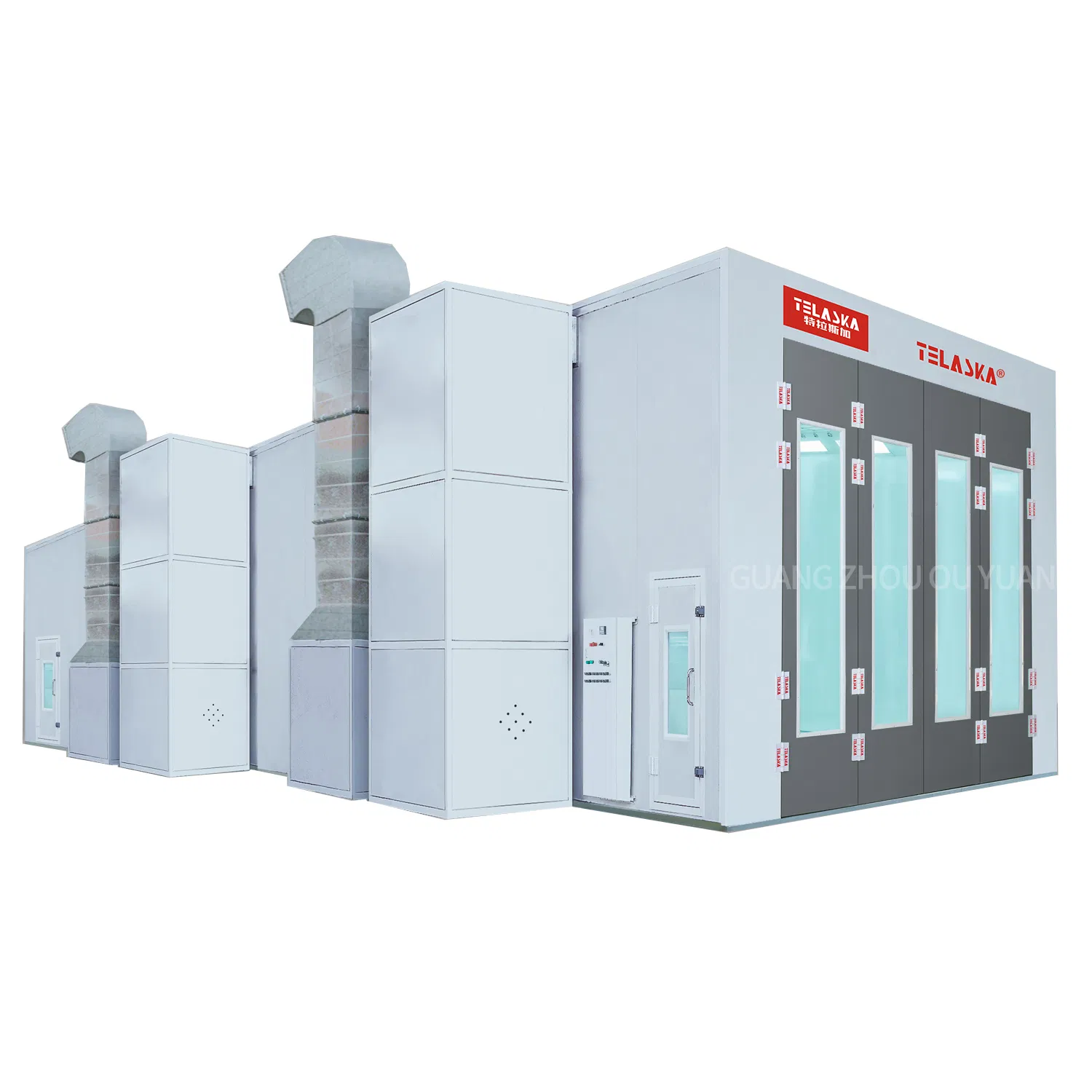Cabina intelligente per verniciatura a spruzzo e cottura industriale con controllo della temperatura