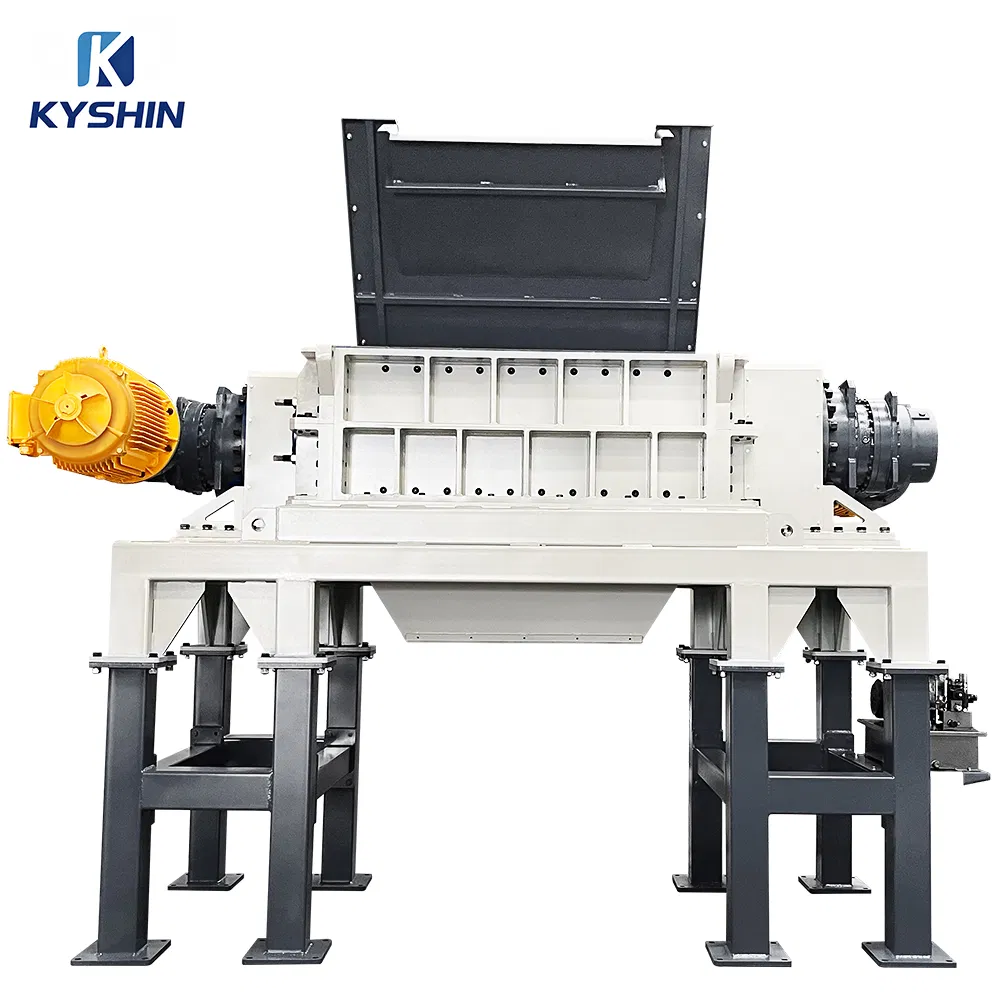 Industrial Double Shaft Waste Plastic Lumps Big Pipe Polyester Fabric Plastic Container Shredder Machine