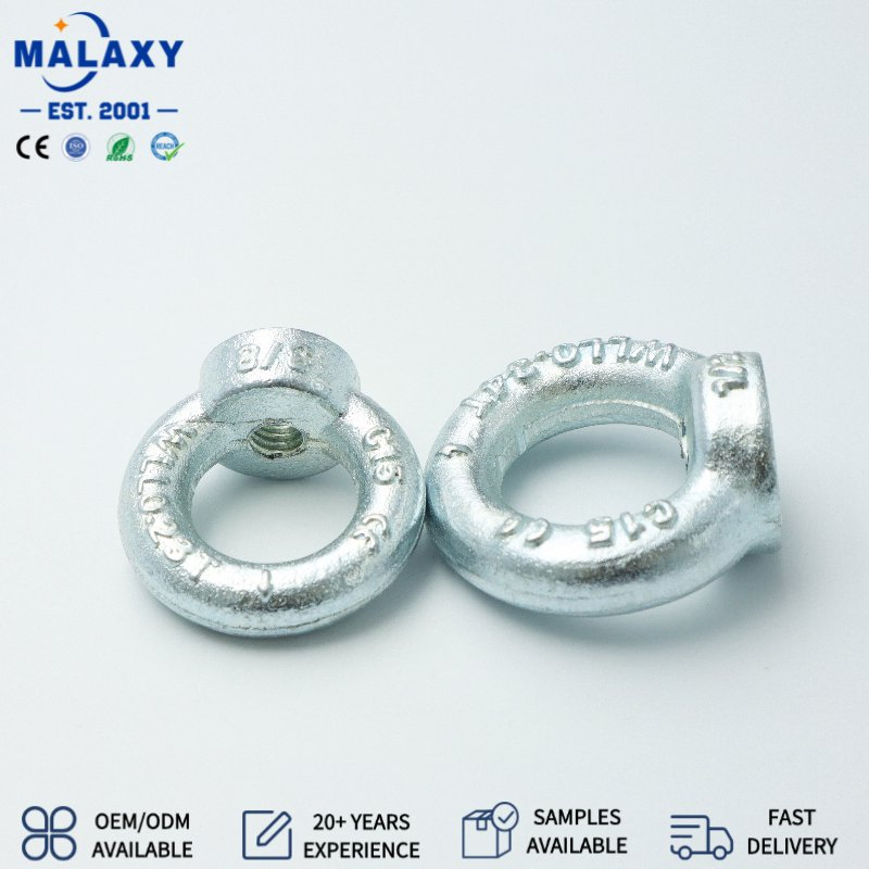 Malaxy High Tensile Steel Yellow Zinc Plated Ring Nut Machinery Lifting Eye Nut