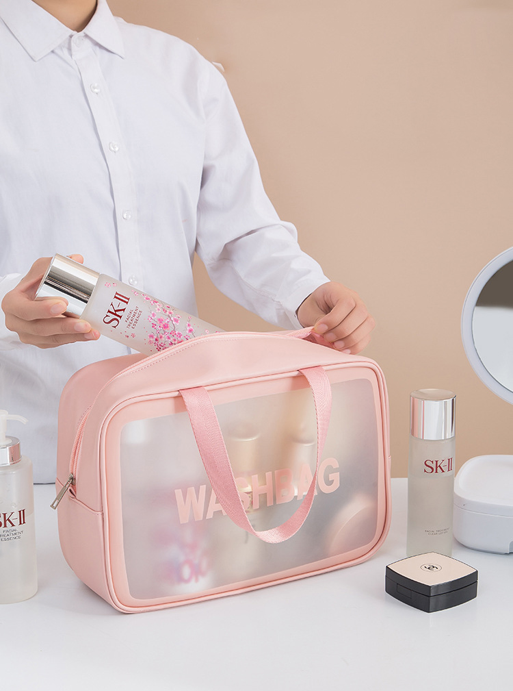 PVC Transparent Waterproof Cosmetic Bag Travel Toiletry Storage Makeup Pouch