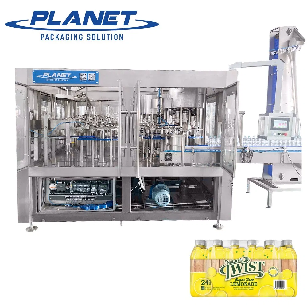 Automatische Haustier-Glasflasche Flüssigkeitsreines Trinkmineralwasser-Abfüllmaschine / kohlensäurehaltige aromatisierte Saftgetränke Abfüllherstellungs-Verpackungsanlage
