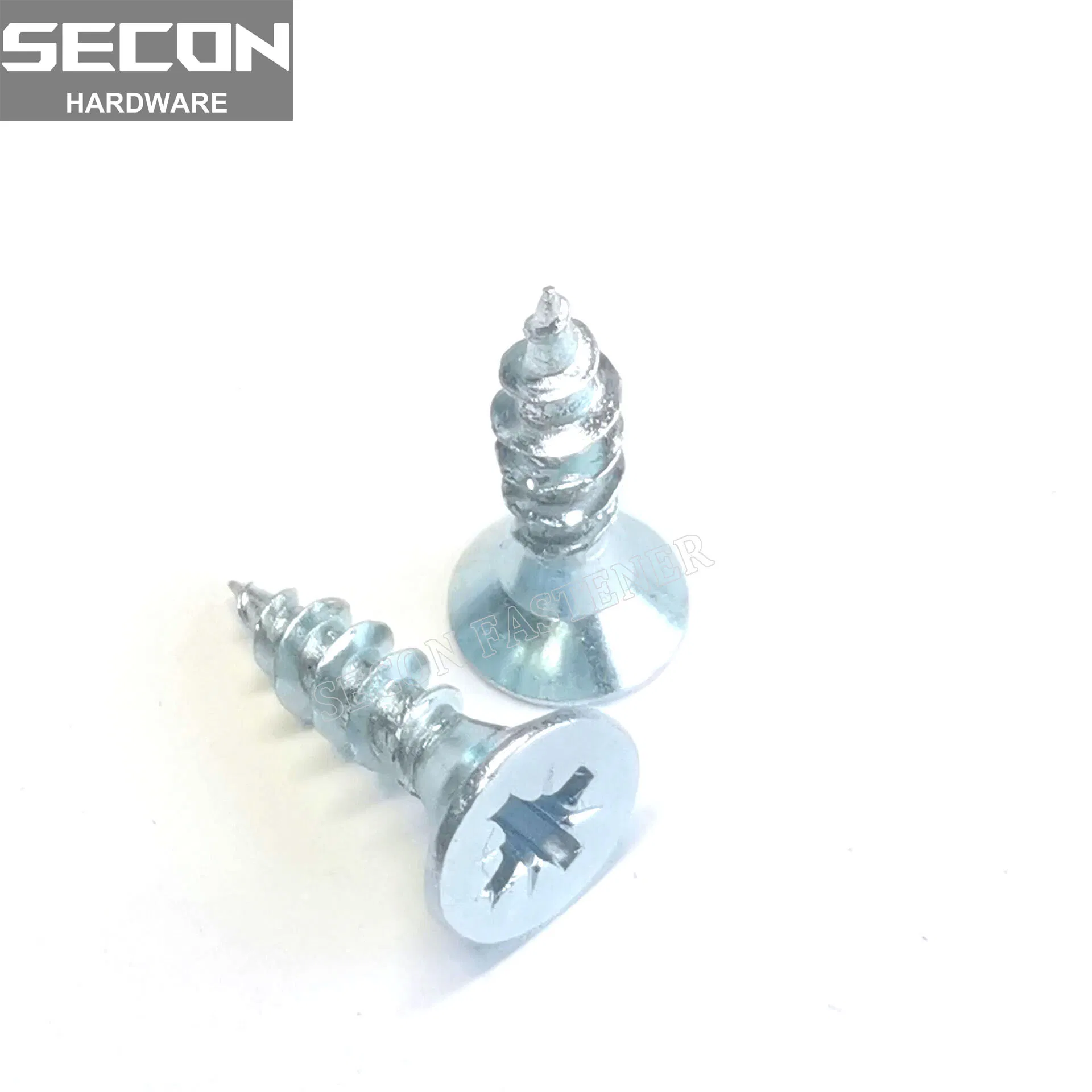 DIN7505 Pozi Flat Drive Yellow Zinc Plated Double Countersunk Head Chipboard Wood Screws