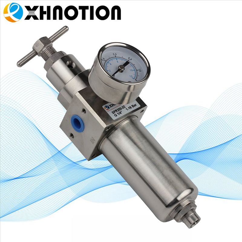 Xhnotion Pneumatic SS316L Stainless Steel Compressed Air Filter and Air Regulator (SSFR200)
