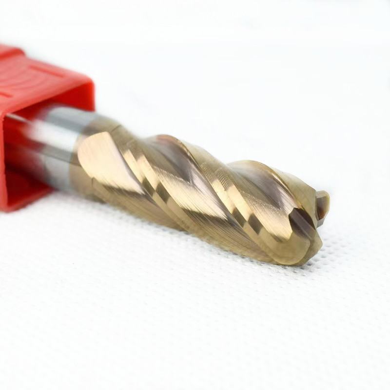 WYK CNC High Speed Steel Four Edge Round Head HRC55 Coated Corner Radius End Mill 4 Flute Solid Carbide Milling Cutter