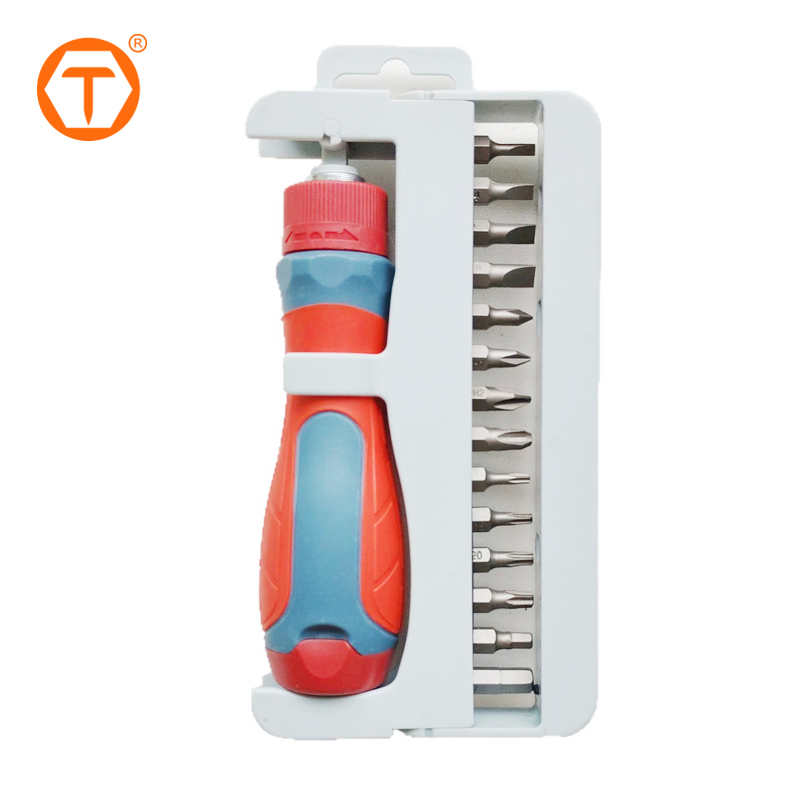 Set cacciavite a cricchetto stubby 16 in 1 magnetico multi-punta multiuso kit di riparazione per spazi stretti e automotive