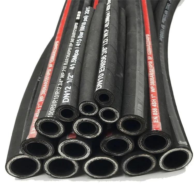 Tubo idraulico in gomma con treccia in filo d'acciaio resistente all'invecchiamento di alta qualità