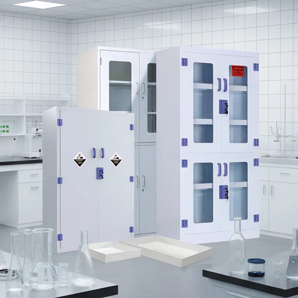 Hazardous Chemical Storage Cabinet with Three Partitions, Double Lock