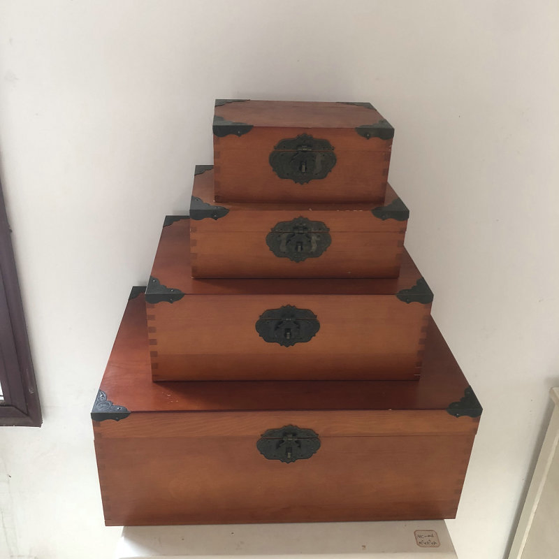 Vintage Wooden Jewelry Storage Box