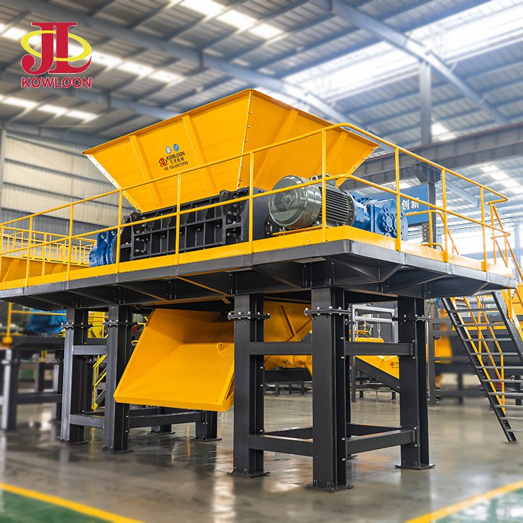 Kowloon Machinery High Torque Gearbox Shredder Cast Iron Crusher Modular Metal Shredder System