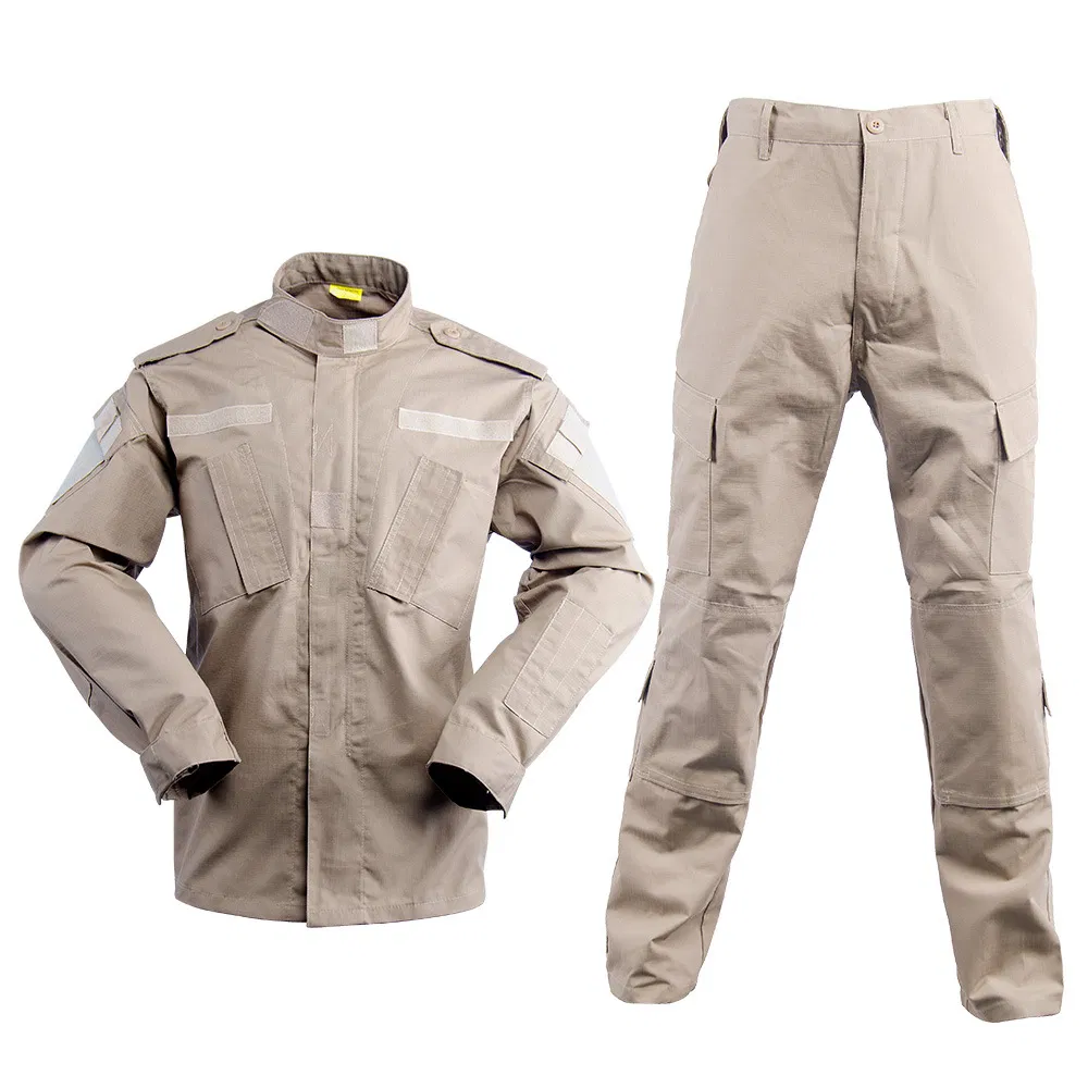 Khaki Rip-Stop Tactical Uniform Combat Outdoor Sports Suit