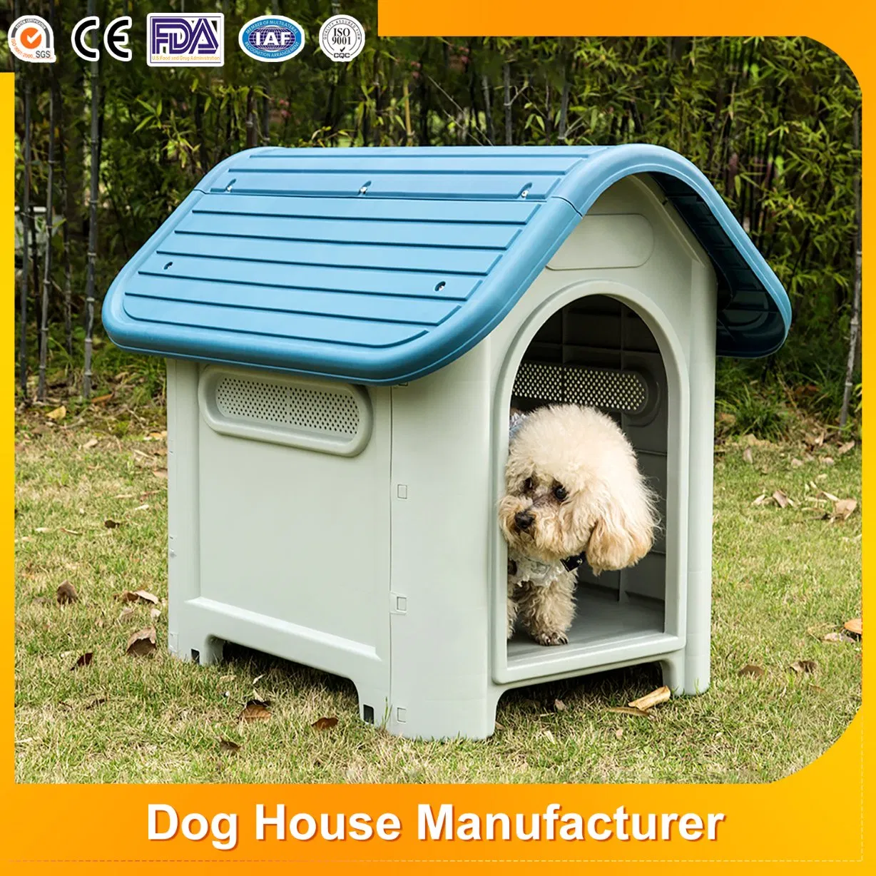 Custom High Quality Odourless Puppy Pet Supply Dog House All-Season Rainproof Plastic Ventilate Pet House