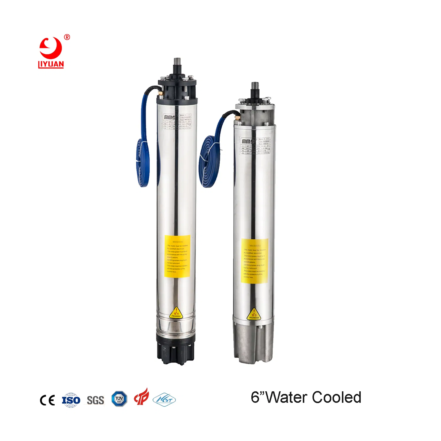 Motore sommergibile elettrico ATA da 6 pollici raffreddato ad acqua per pompa di acqua di falda