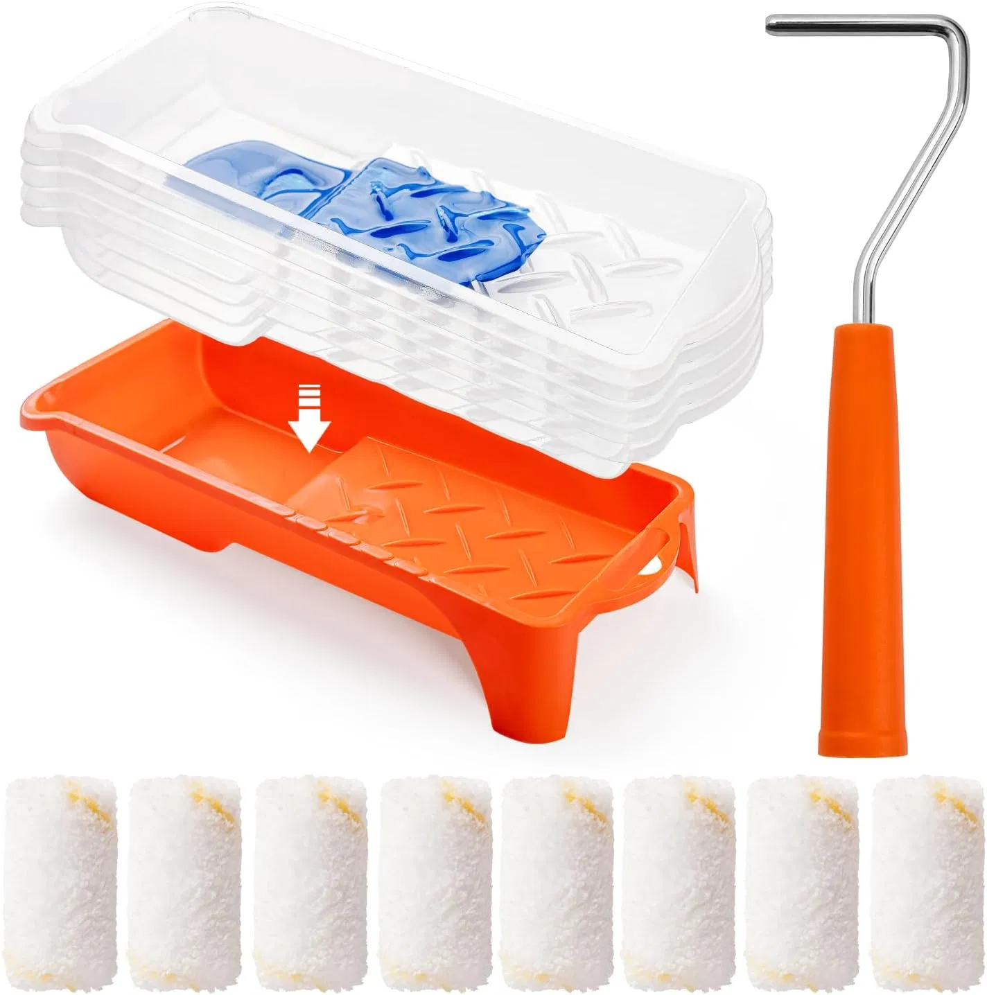 High Quality Plastic Handle Reusable Paint Roller Brush for Walls Decoration