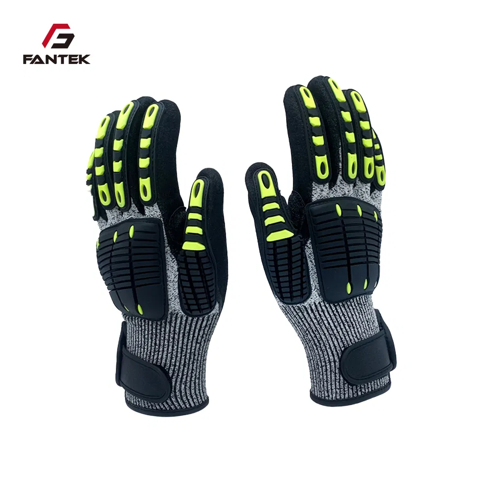 Guantes de trabajo industriales acolchados de TPR antideslizantes
