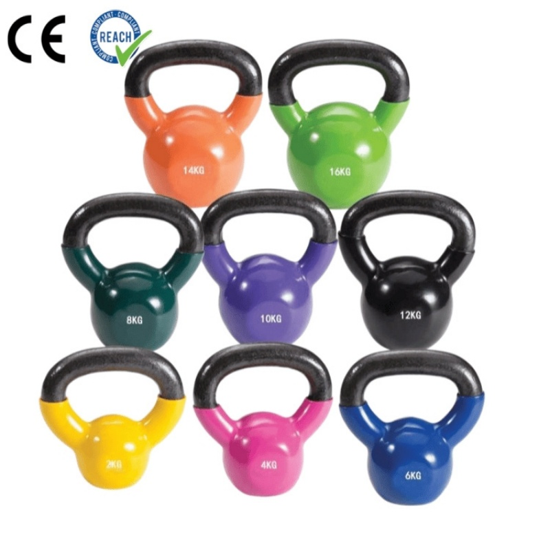Set di kettlebell commerciali personalizzabili con codice colore da 4 a 20 kg