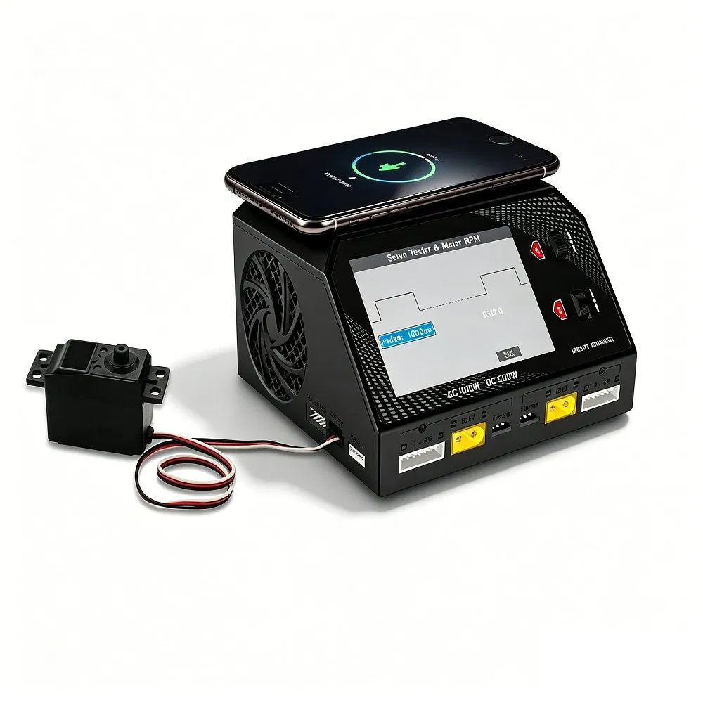 Up8 Dual Channel Smart Balance Charger 400W AC 600W DC Lipo Battery Charger with Wireless Charging Motor Servo Tester