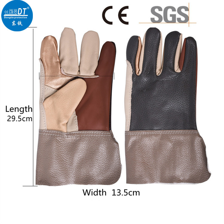 Gants de sécurité de soudage en cuir de vache fendu lisse Dongtie