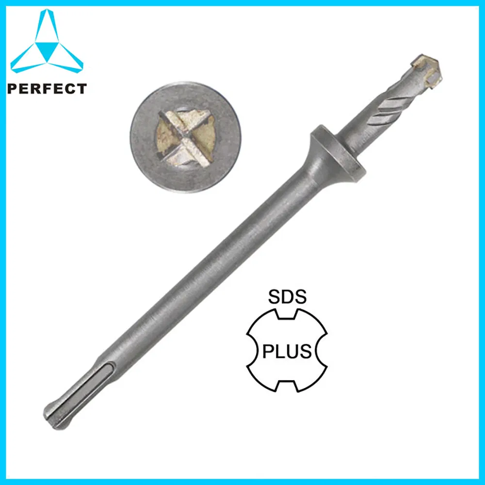 SDS Plus Hammer Drill Stop Bits with 4 Cutter and Depth Stop Collar for Mini Drop in Anchors