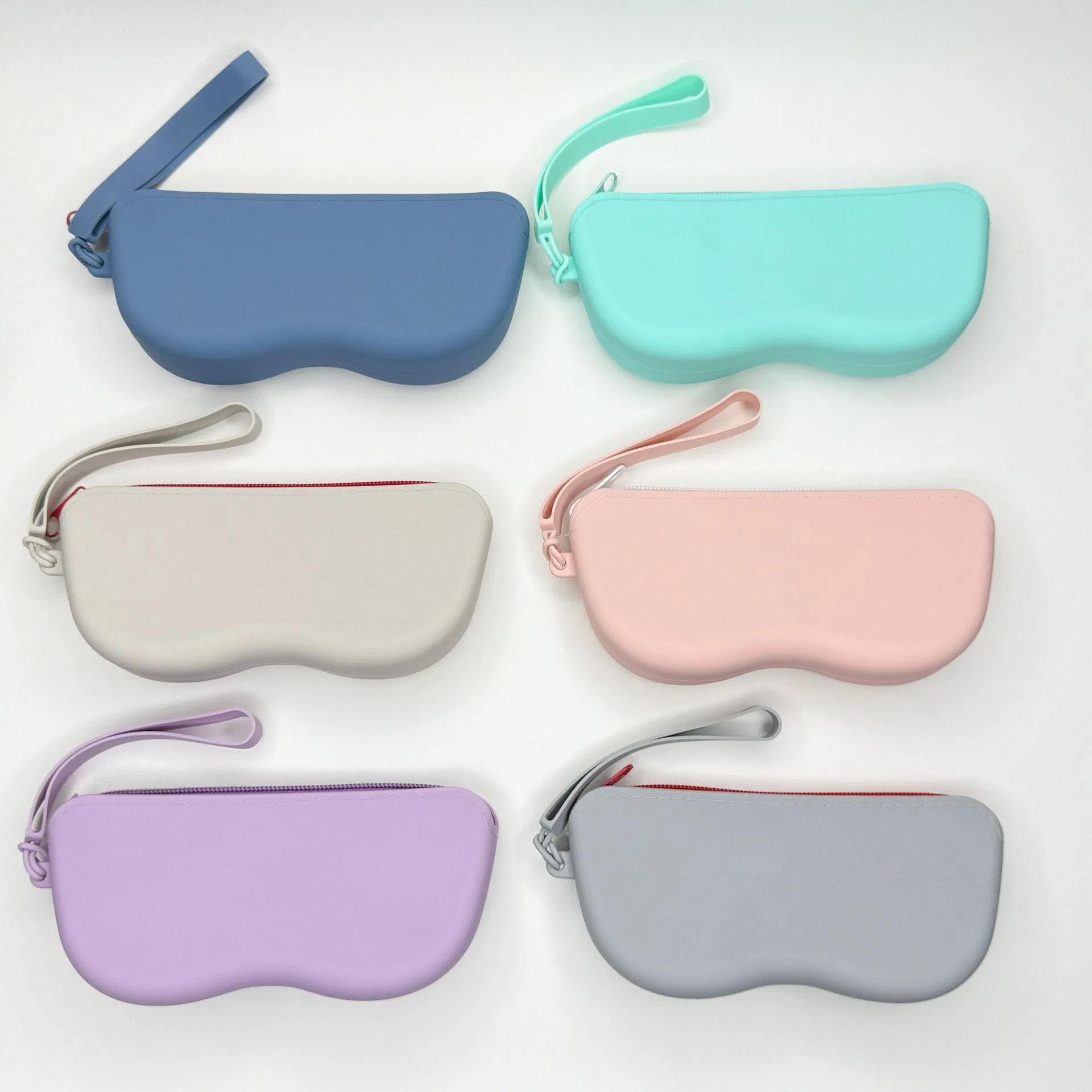 Silicone Sunglasses Storage Pouch, Portable Waterproof Soft Eyeglass Bag with Zipper