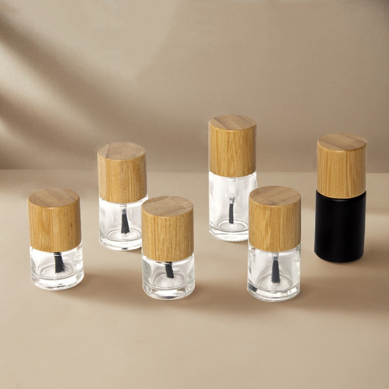 5ml, 10ml, 15ml Cylinder Glass Multi-Compartment Sub Bottle with Bamboo Lid for Nail Polish Manicure
