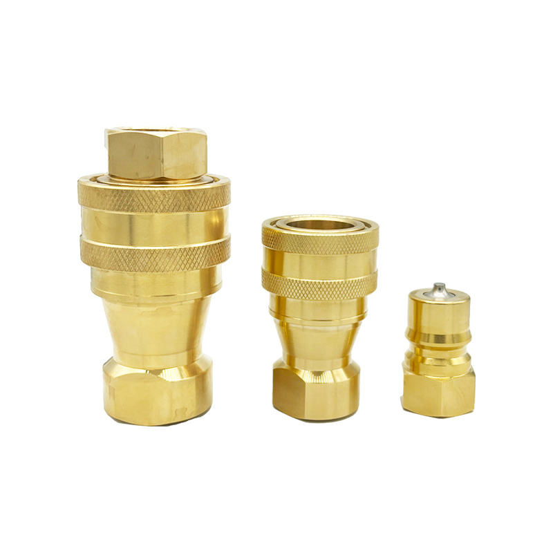 Kzd Zg1/2 Inch ISO 7241-B Brass Double Closed Hydraulic Quick Connector Resistant to High Pressure and High Temperature