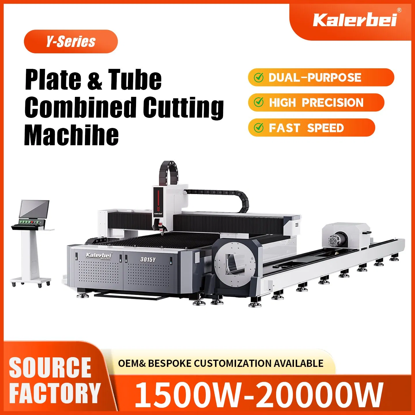 3000W/6000W/12000W CNC-Faserlaser-Schneidanlage für Blech und Rohre zum Schneiden von Edelstahl-, Aluminium- und Kupferblechen und -rohren