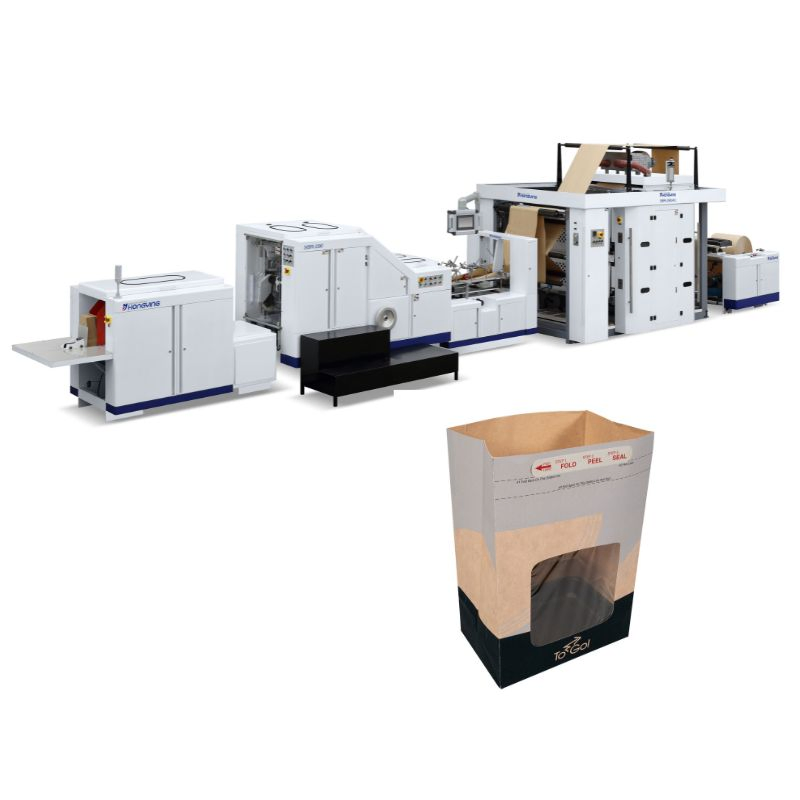 Macchina per la produzione di sacchetti per pasti con finestra Ecocraft con prese d'aria, macchina formatrice di sacchetti di carta SBR-330
