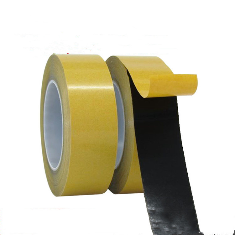 0.2mm Thickness Opaque Black Double Sided Pet Tape with Turmeric Grasin Paper High Temperature Resistance