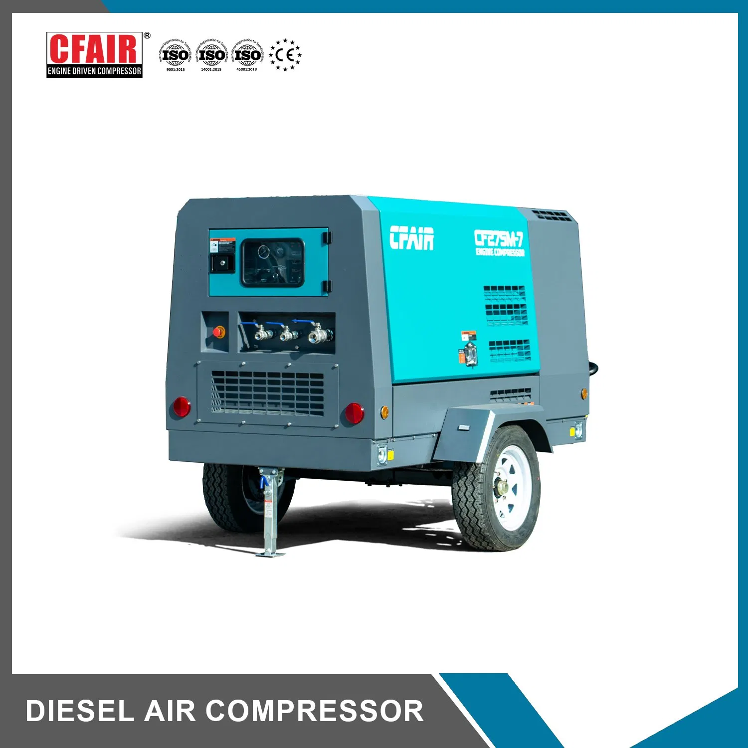 Cfair 275 Cfm 7 Bar Diesel Powered Portable Air Compressor