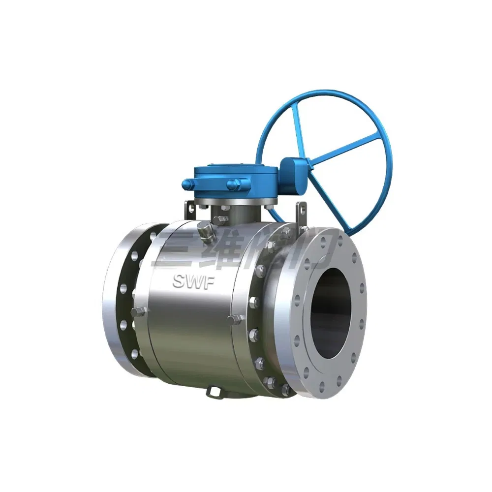 API6d API598 Three Piece Forged Steel A105 Fixed Flange Ball Valve