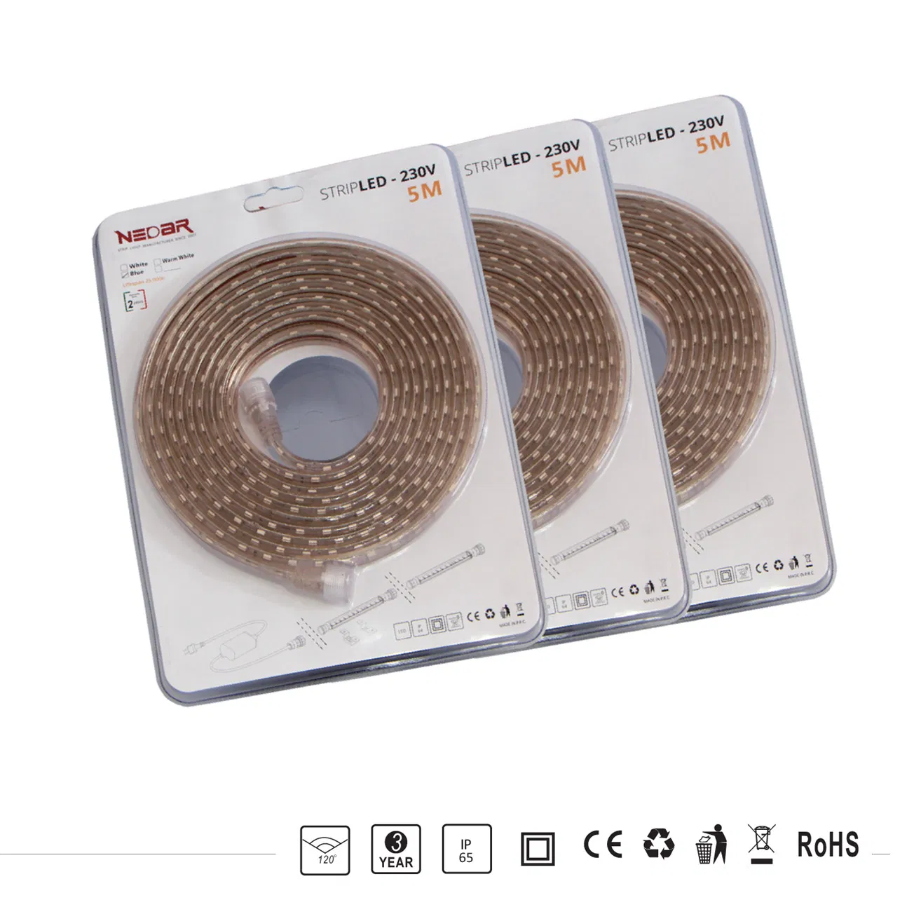 SMD Flexible LED Strip Light Kit Extension Segment 230V with CE Certification