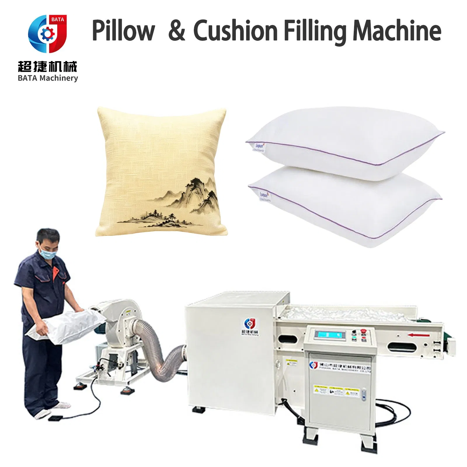 Polyester Fiber Opening Carding Opener & Cushion Pillow Filling Stuffing Machine Line for Home Textile Production
